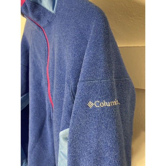 Women’s Columbia Omni-Wick Zip Neck Long Sleeve Blue Fleece Sweater Jacket Sz LG - Picture 7 of 13